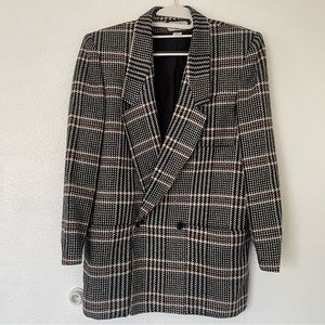 Vintage Toffs wool blend Light and Dark Academia Blazer Size 6‎